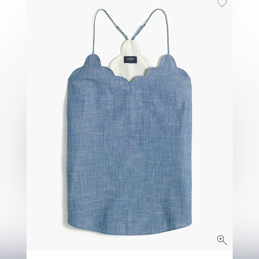 J.Crew Factory Chambray scalloped cami top